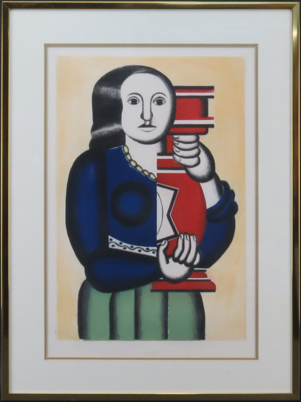 After: Fernand Leger, French (1881-1955) "Femme a La Cruche" Color Aquatint, Engraving and Roulette on Arches Paper