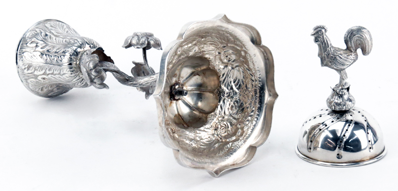 19th Century Hungarian Silver Flower Form Spice Box