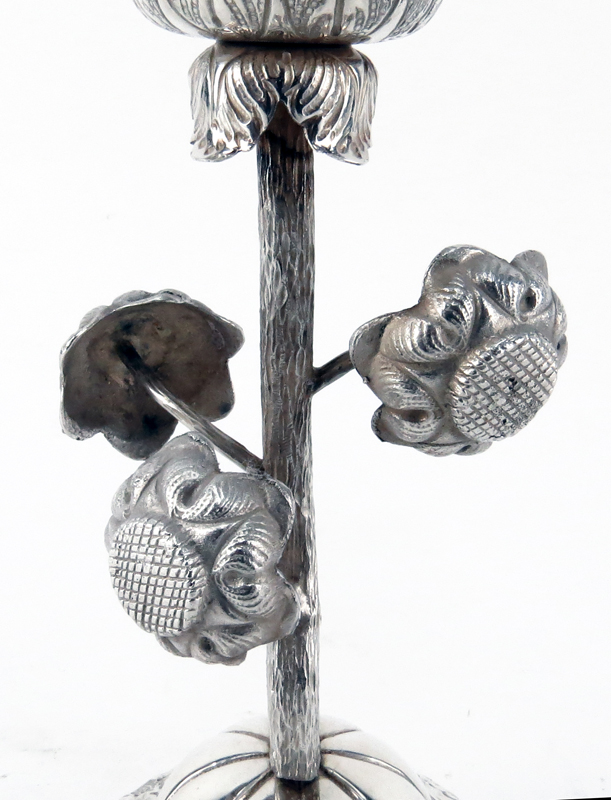 19th Century Hungarian Silver Flower Form Spice Box