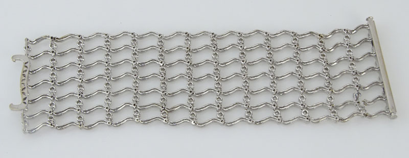 17.50 Carat Round Brilliant Cut Diamond and 18 Karat White Gold Bracelet.