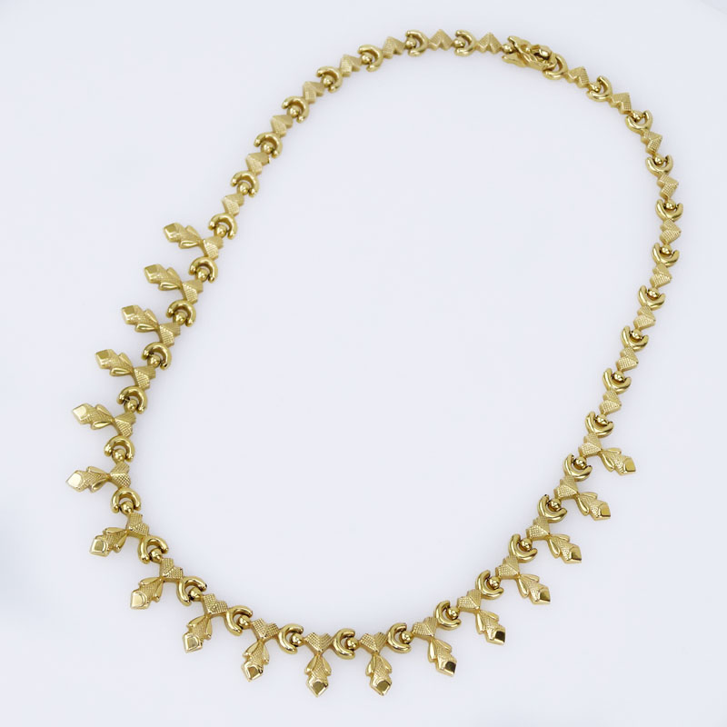 Vintage Italian 18 Karat Yellow Gold Handmade Necklace