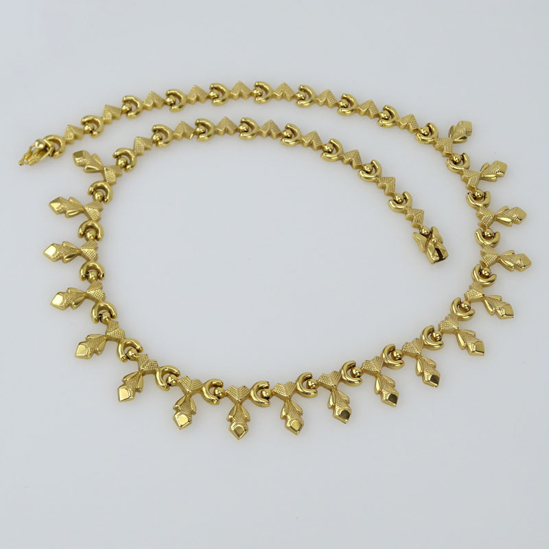 Vintage Italian 18 Karat Yellow Gold Handmade Necklace