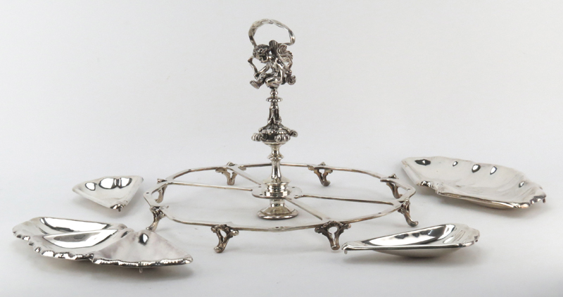 Fratelli Broggi Milano (20th Century) Art Nouveau Italian Silver Plate Divided Centerpiece Dish