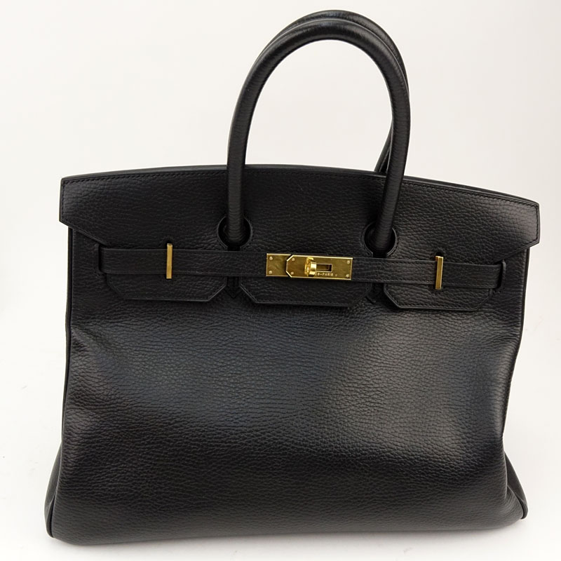 Hermès Black Noir Togo Leather Birkin GHW Bag 35 With Gold Hardware