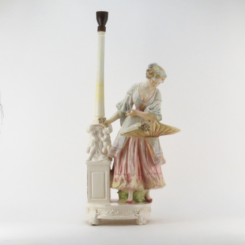 19th Century Royal Dux Polychrome Ceramic Art Deco Figural Lamp