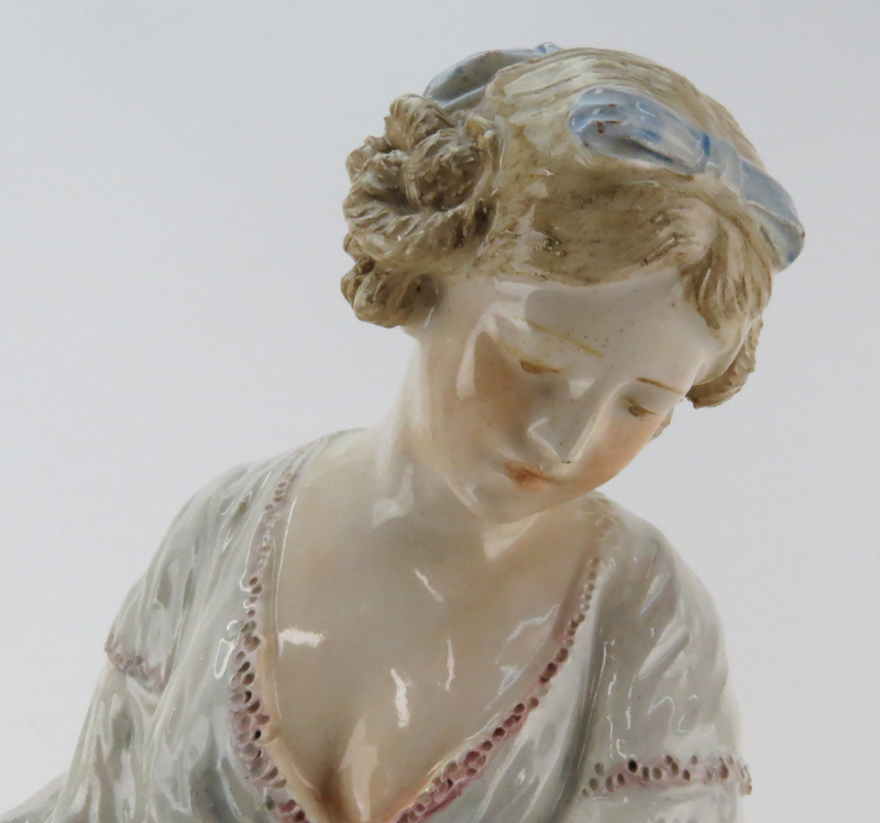 19th Century Royal Dux Polychrome Ceramic Art Deco Figural Lamp