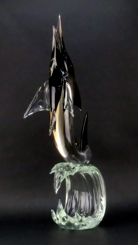 Vintage Licio Zanetti Art Glass Swordfish Sculpture