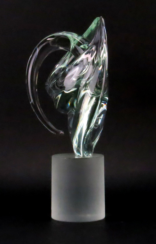 Seguso Murano Modern Glass Sculpture with Base