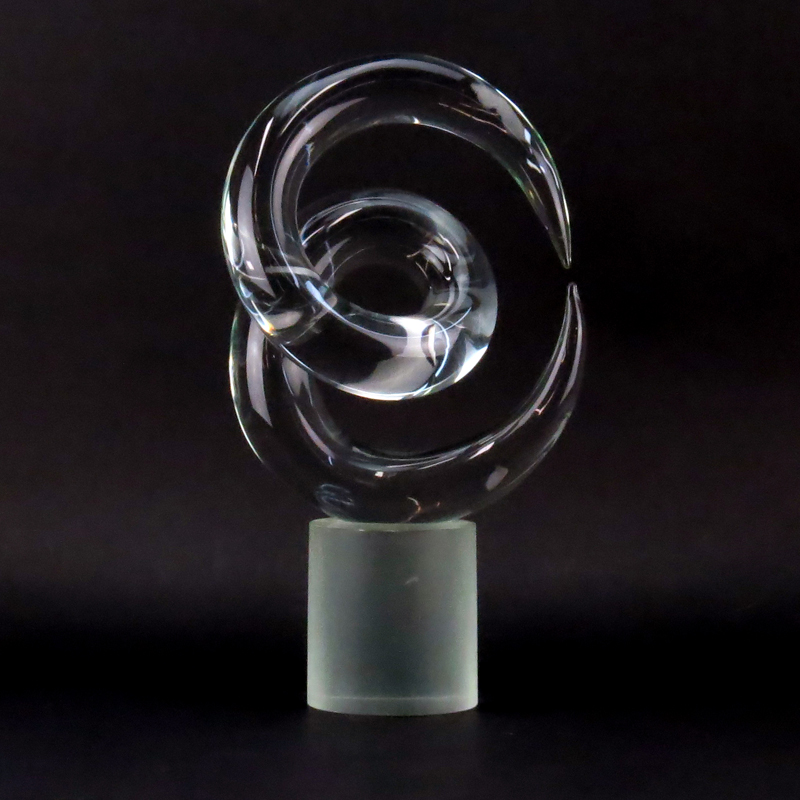 Seguso Murano Modern Glass Sculpture with Base