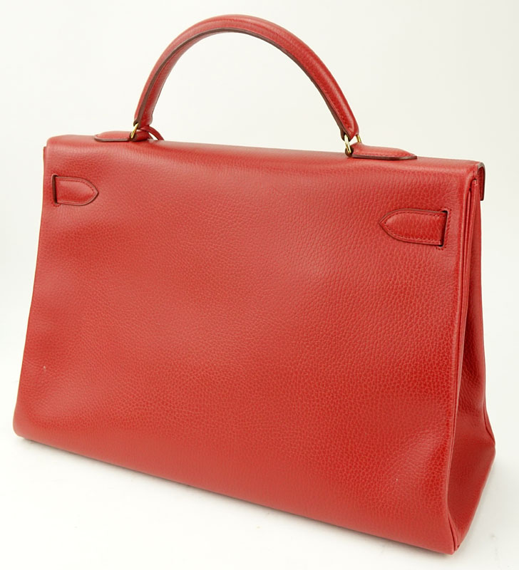 Hermès Red Calfskin Leather Kelly 40 Bag