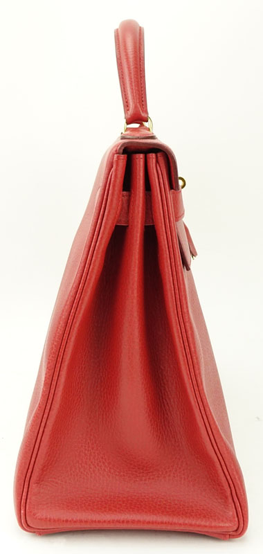 Hermès Red Calfskin Leather Kelly 40 Bag