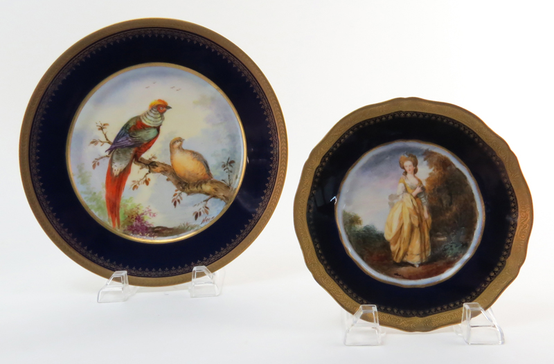 Grouping of Five (5) Theodore Haviland Limoges Bazar Colon Porcelain Cabinet Plates