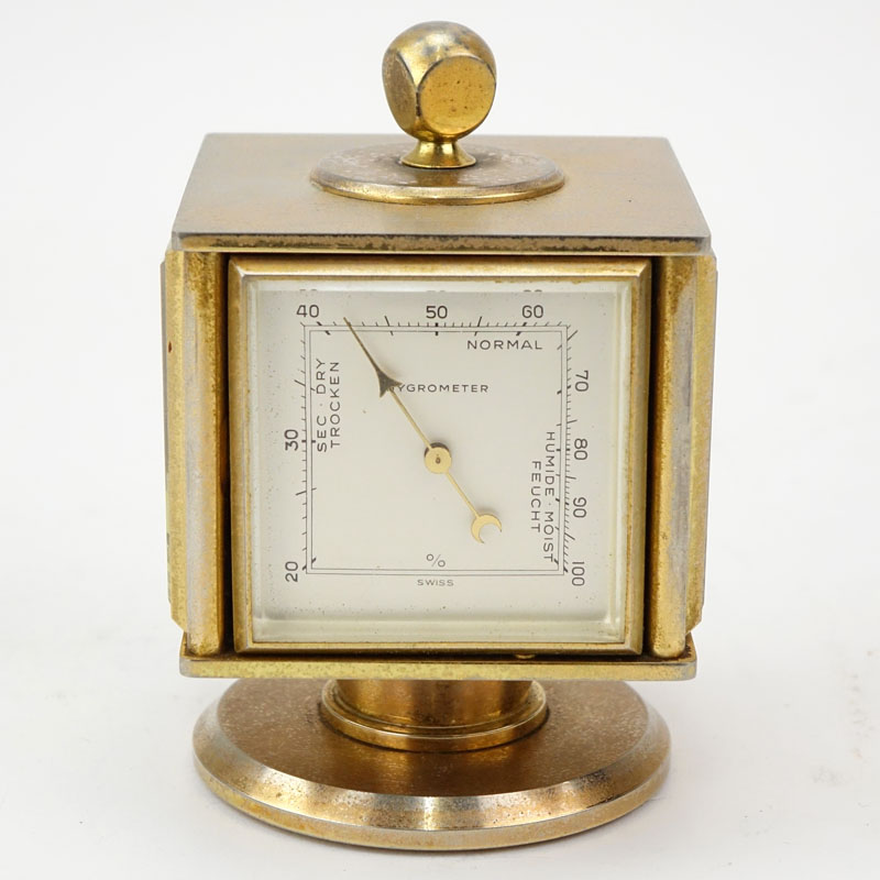 Vintage Bucherer Imhof 4 Sided Art Deco Table Clock