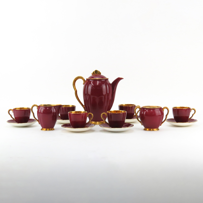 Fifteen (15) Piece Carlton Ware Rouge Royale Porcelain Coffee Set