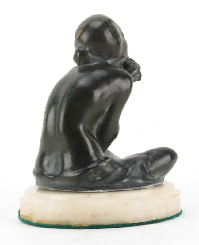 Early 20th Century French Art Deco Bronze Nude Sculpture on Marble base