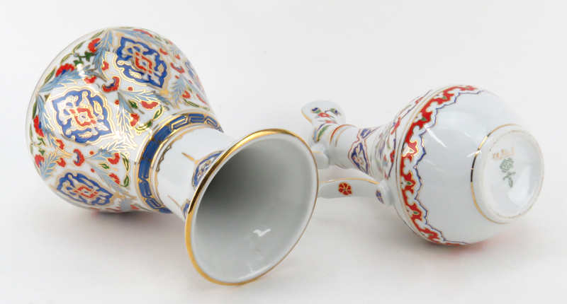 Grouping of Two (2) Kütahya Porselen Gilt Hand Painted Porcelain Tableware