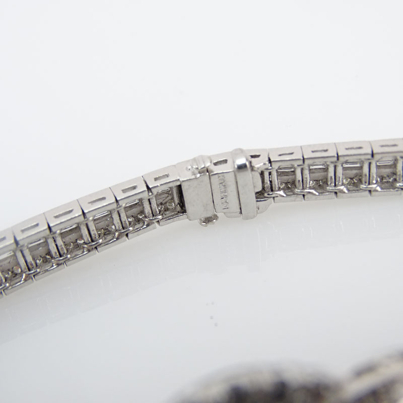 10.80 Carat TW Diamond and Platinum Bracelet.