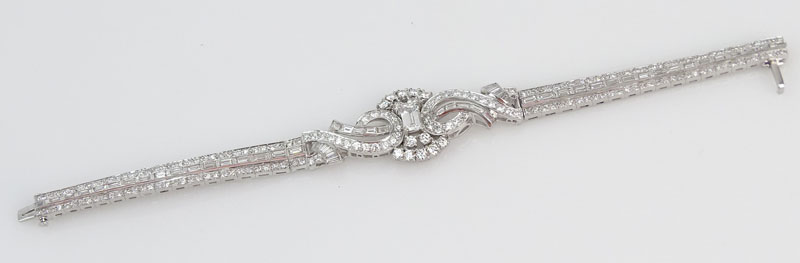 10.80 Carat TW Diamond and Platinum Bracelet.