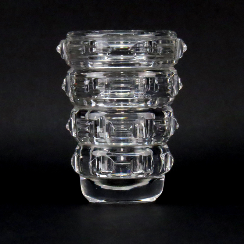 Mid Century French Art Deco Style Crystal Vase