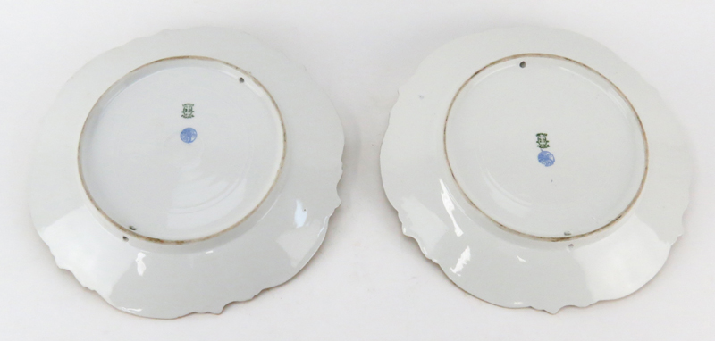 Two (2) Limoges France Gilt Hand Painted Porcelain Chargers