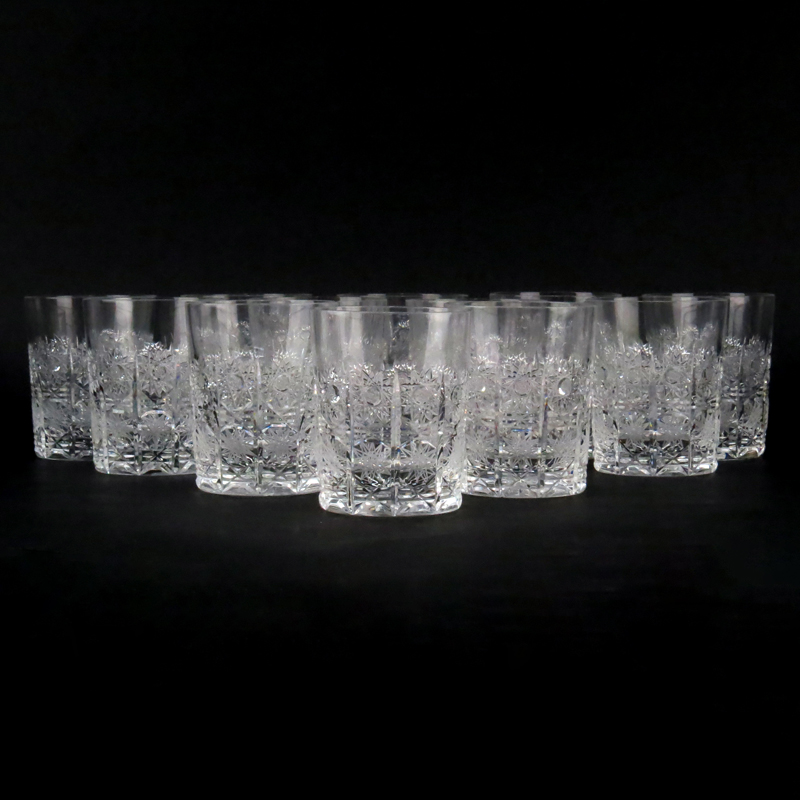 Twelve (12) Vintage Cut Glass Tumblers