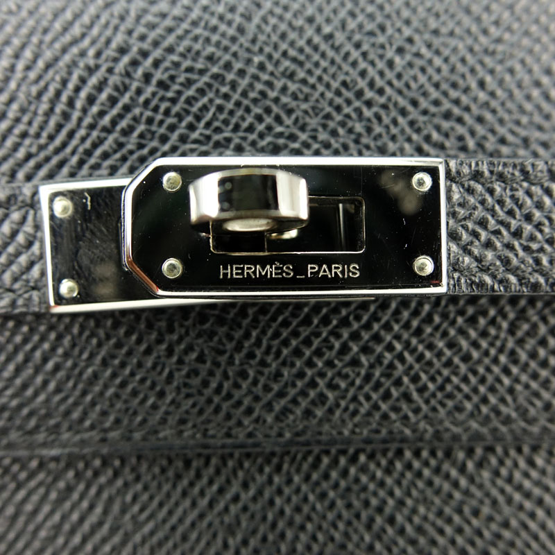 Hermès Black Noir Epsom Leather Kelly Longue Wallet