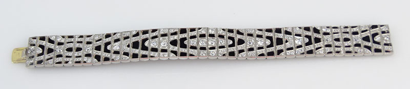 13.0 Carat Old European Cut Diamond and Platinum Bracelet.