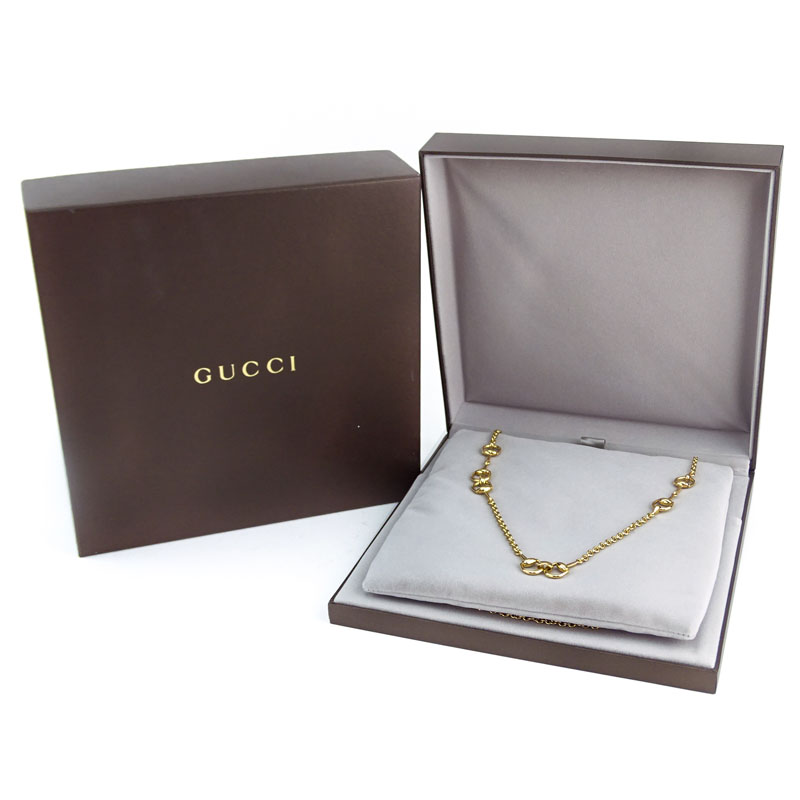 Gucci 18 Karat Yellow Gold Horsebit Necklace