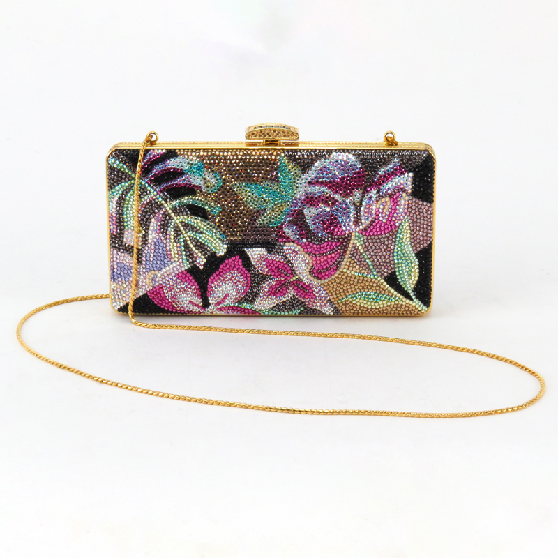 Judith Leiber Full Bead Floral Motif Evening Bag