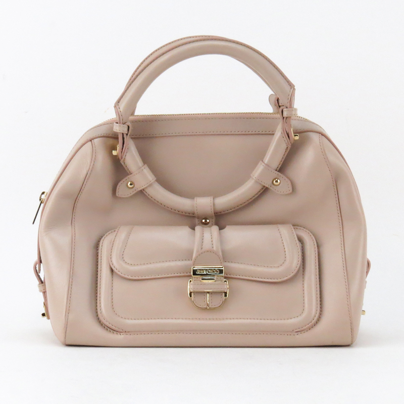 Jimmy Choo Mauve Taupe Leather Top Handle Handbag