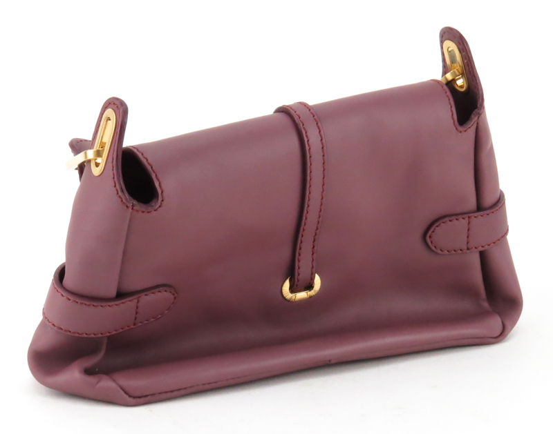 Jimmy Choo Purple Brown Leather Tulita Bag