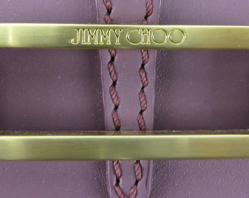 Jimmy Choo Purple Brown Leather Tulita Bag