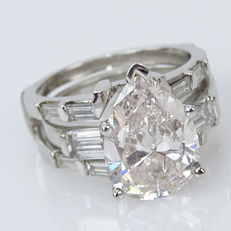 5.14 Carat Pear Brilliant Natural Pink-Brown Diamond and Platinum Ring.