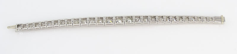 20.0 Carat Old European Cut Diamond and Platinum Bracelet.