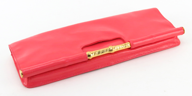 Trina Turk Salmon Pink Patent Leather Clutch