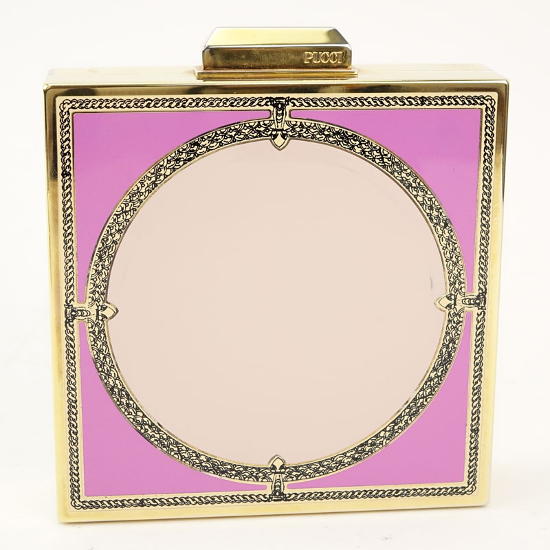 Pucci Enameled Square "Compact" Evening Clutch