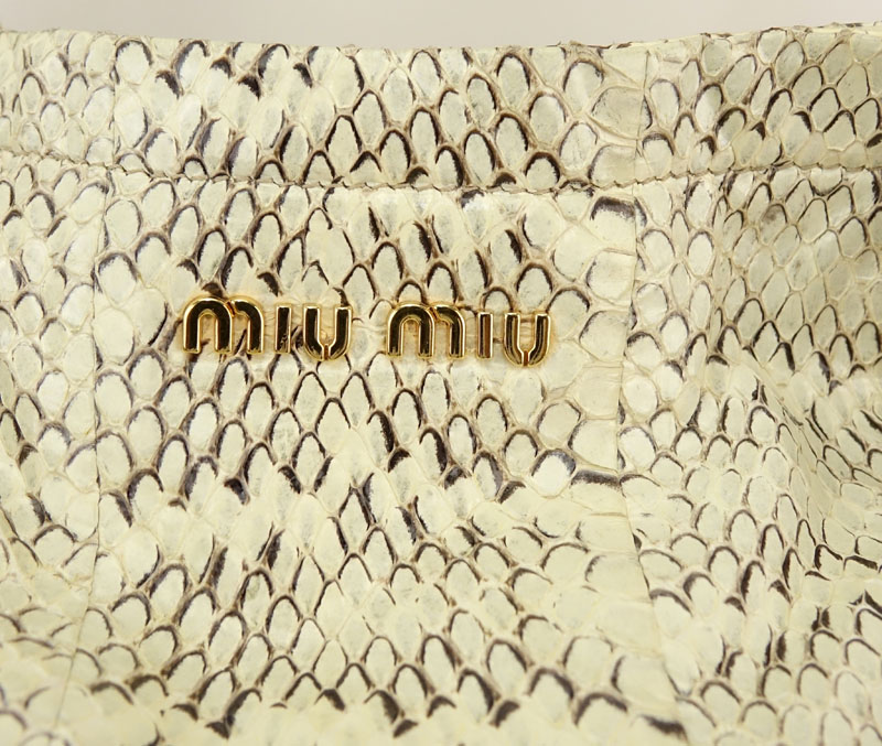 Miu Miu Extra Large Python Shoulder Bag With Detachable Shoulder Strap