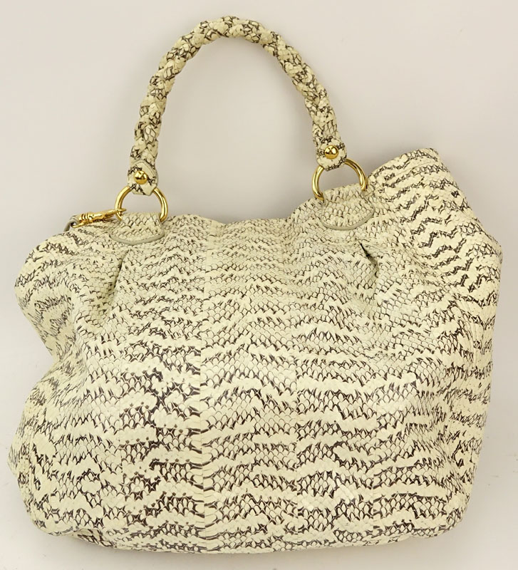 Miu Miu Extra Large Python Shoulder Bag With Detachable Shoulder Strap