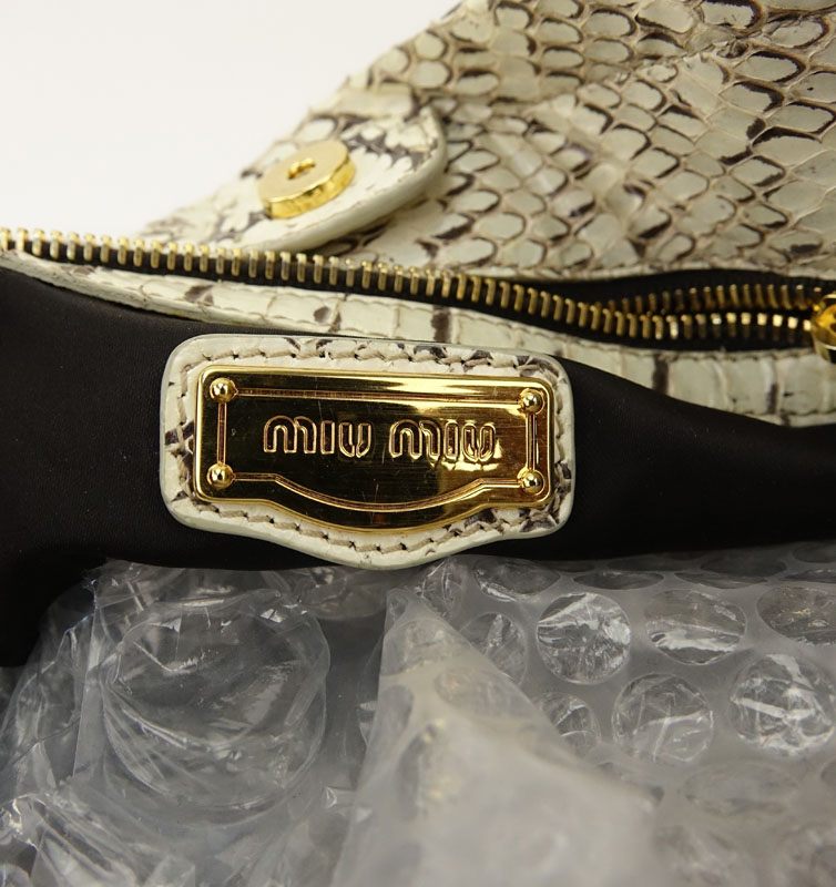 Miu Miu Extra Large Python Shoulder Bag With Detachable Shoulder Strap