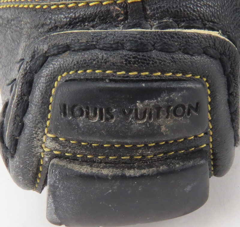 Pair Louis Vuitton Black Goat Skin Driving Mocs