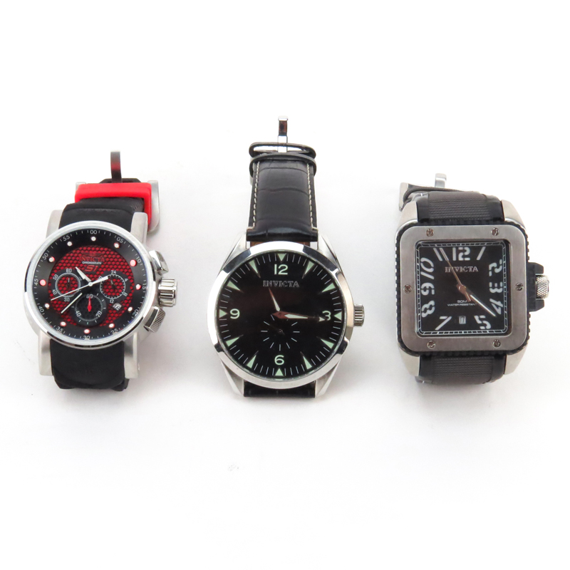 Three (3) Men's Invicta Watches