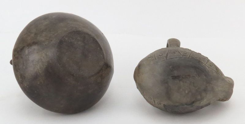 Two (2) Pre Columbian or Later Pottery Stirrup Vessels