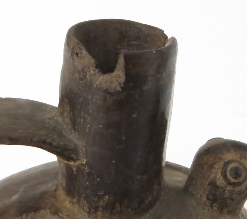 Two (2) Pre Columbian or Later Pottery Stirrup Vessels