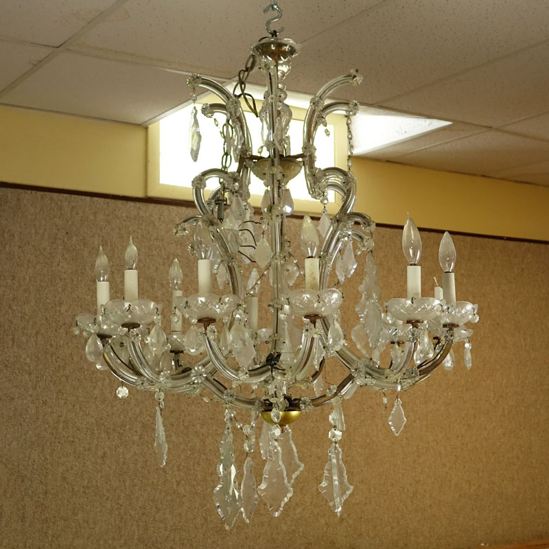 Early 20th Century Maria Theresa style 12 Light Crystal Chandelier