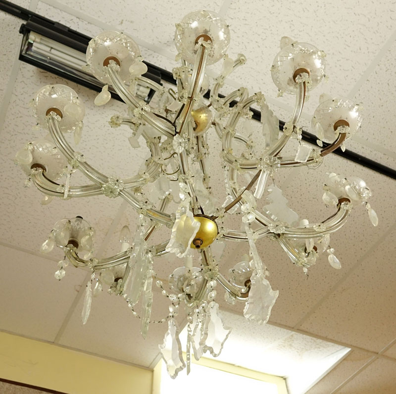 Early 20th Century Maria Theresa style 12 Light Crystal Chandelier