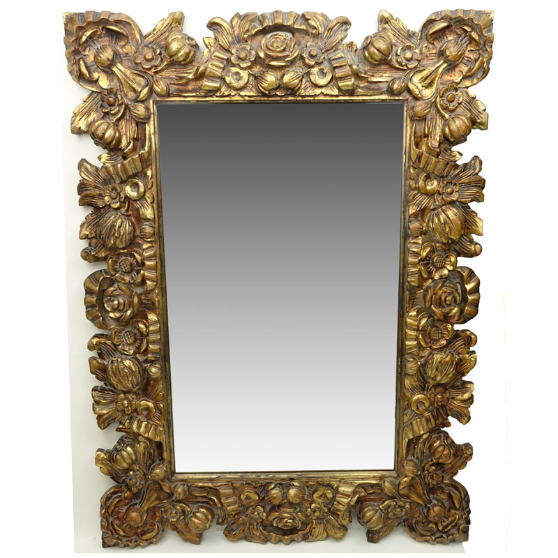 Mid 20th Century Carved Gilt Wood Decorative Mirror