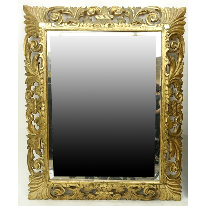 Large Carved Gilt Wood Decorative Mirror