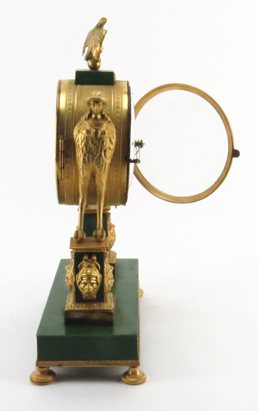 Late 18th or Early 19th Century Austrian Empire Gilt Bronze Figural Mantel Clock