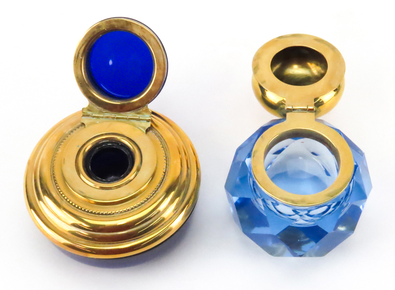 Collection of Four (4) Paperweight-Form Inkwells