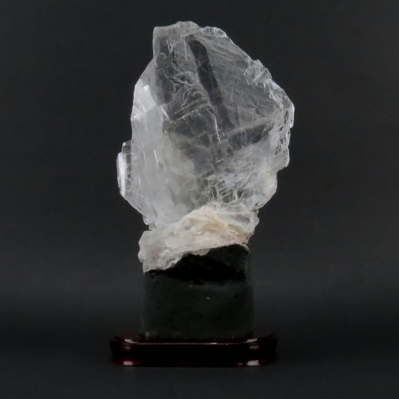 Rock Quartz Lapidary Specimen on Wooden Stand